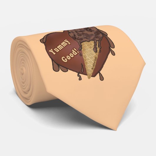 Chocolade Ice Cream Cone Stropdas (Opgerold)