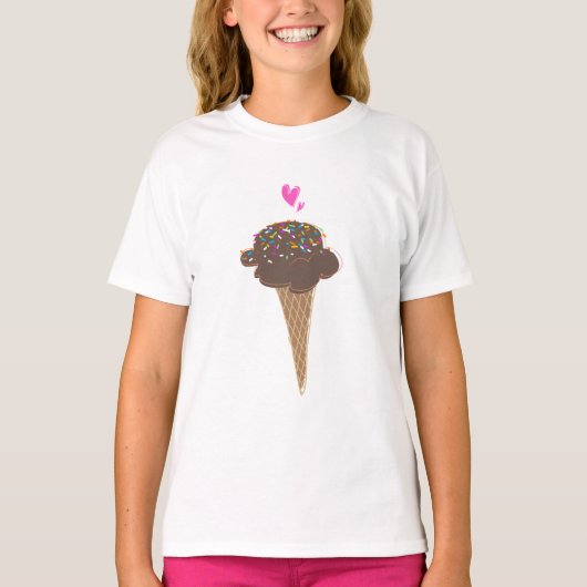 Chocolade Ice Cream Cone T-shirt (Voorkant)