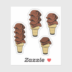 Chocolade Ice Cream Cones Sticker