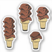 Chocolade Ice Cream Cones Sticker (Voorkant)