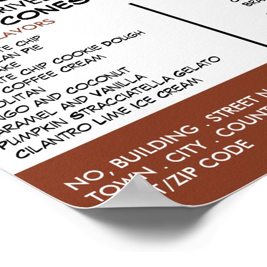 Chocolade Ice Cream, Ice Cream salon Adverteren Poster (Hoek)