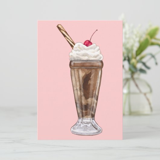Chocolade Ice Cream Milkshake Kaart (Staand voorkant)