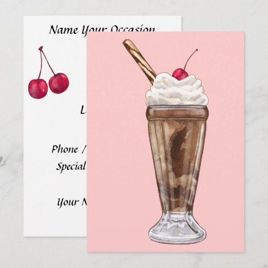Chocolade Ice Cream Milkshake Kaart (Voorkant / Achterkant)