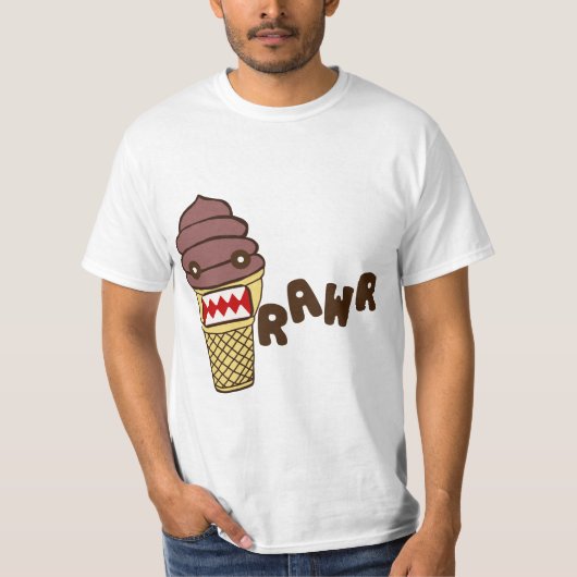 Chocolade Ice Cream Monster RAWR T-shirt (Voorkant)