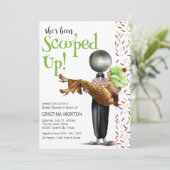 Chocolade Ice Cream Opgeschept Vrijgezellenfeest Kaart (Staand voorkant)