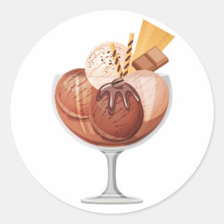 Chocolade Ice Cream Ronde Sticker
