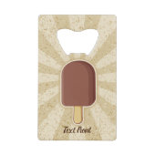 Chocolade Ice Cream Stick Creditkaart Flessenopener (Voorkant)