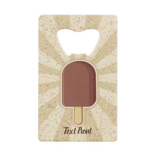 Chocolade Ice Cream Stick Creditkaart Flessenopener (Voorkant)