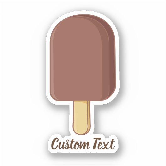 Chocolade Ice Cream Stick Sticker (Voorkant)