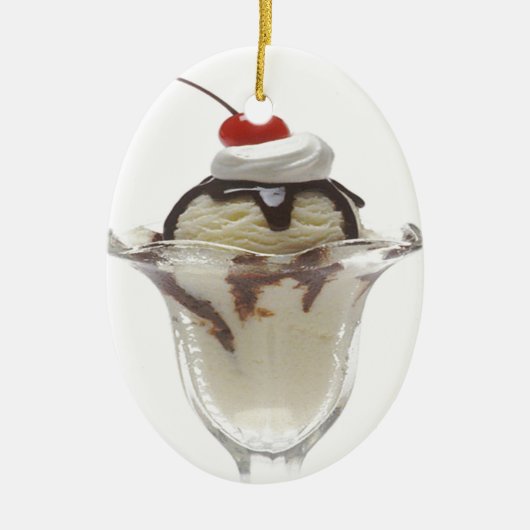Chocolade Ice Cream Sundae Ornament (Voorkant)