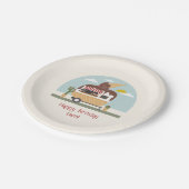 Chocolade Ice Cream Truck Kids Birthday Papieren Bordje (Gekanteld)