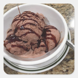 Chocolade Ice Cream Vierkante Sticker