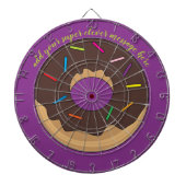 Chocolade Iced Donut met Sprinkles Dartbord (Voorkant)