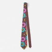 Chocolade Iced Sprinkles Doughnuts Stropdas (Voorkant)