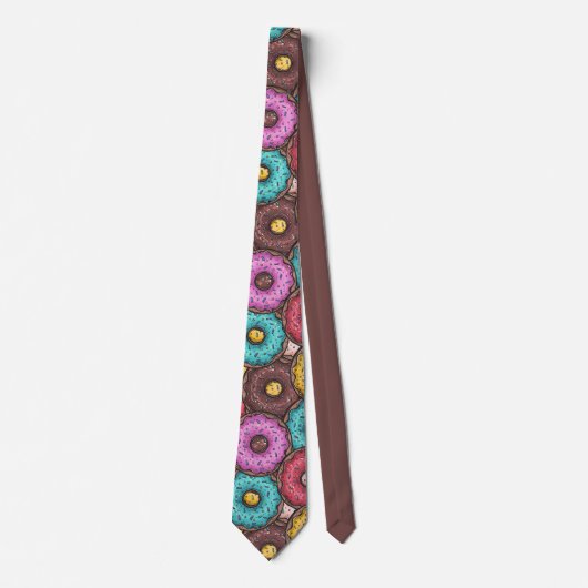 Chocolade Iced Sprinkles Doughnuts Stropdas (Voorkant)