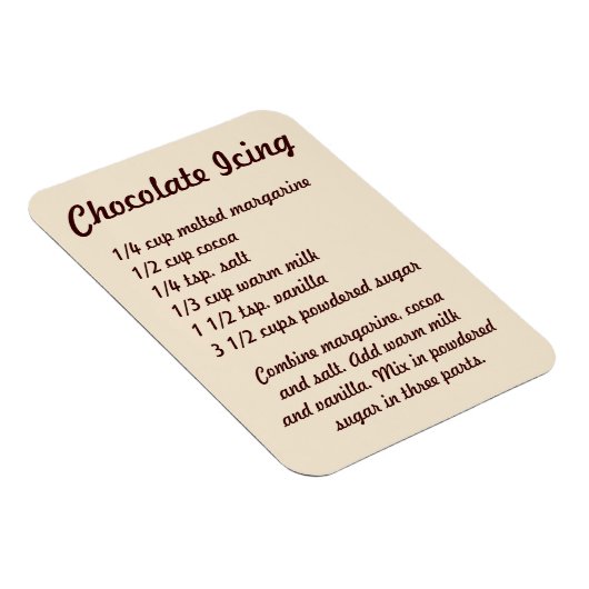Chocolade Icing Recipe Fridge Magnet Magneet (Rechterzijde)