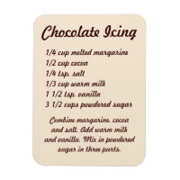 Chocolade Icing Recipe Fridge Magnet