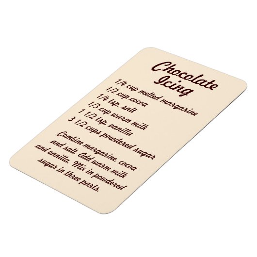 Chocolade Icing Recipe Fridge Magnet Magneet (Linkerzijde)