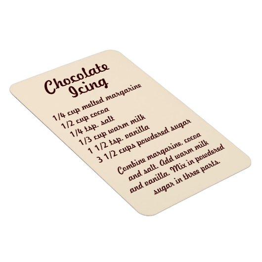 Chocolade Icing Recipe Fridge Magnet Magneet (Rechterzijde)