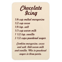Chocolade Icing Recipe Fridge Magnet