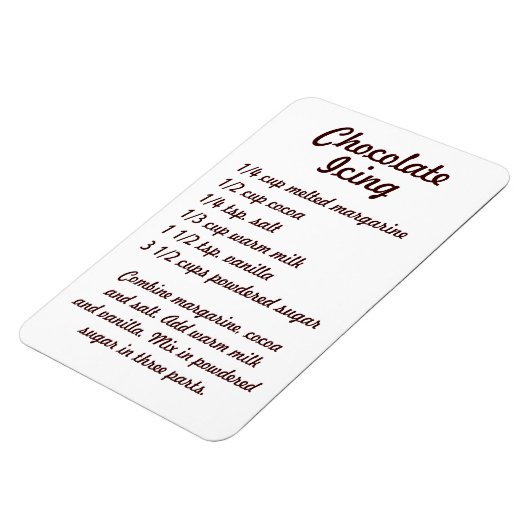 Chocolade Icing Recipe Fridge Magnet Magneet (Linkerzijde)