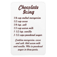 Chocolade Icing Recipe Fridge Magnet