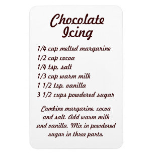 Chocolade Icing Recipe Fridge Magnet Magneet