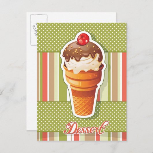  chocolade-ijs briefkaart (Voorkant / Achterkant)