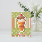 chocolade-ijs briefkaart (Staand voorkant)