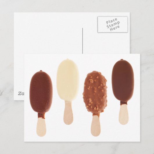 Chocolade-ijs Briefkaart (Voorkant / Achterkant)