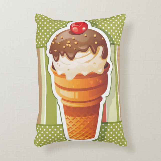  chocolade-ijs decoratief kussen (Voorkant(Verticaal))