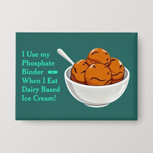 Chocolade-ijs Fosfaat Binder Knop Button (Voorkant)