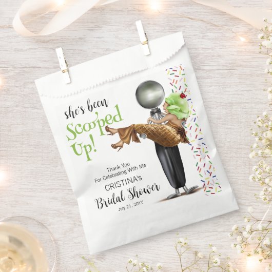 Chocolade ijs geschept bruiloftsfeest bedankzakje (Geknipt)