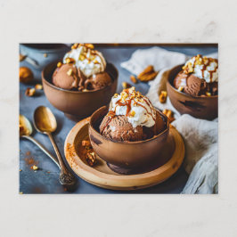 Chocolade ijs in Cup Feestdagenkaart