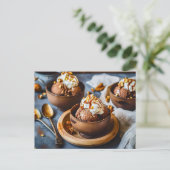Chocolade ijs in Cup Feestdagenkaart (Staand voorkant)