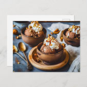 Chocolade ijs in Cup Feestdagenkaart (Voorkant / Achterkant)