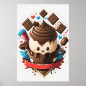 Chocolade ijs met hartjes poster (Voorkant)