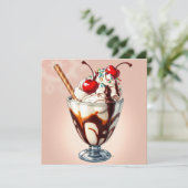 Chocolade-ijs-sundae met spikkels Blank Kaart (Staand voorkant)