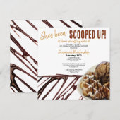 Chocolade ijsbol op wafel bruidsbruiloft kaart (Voorkant / Achterkant)