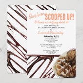 Chocolade Ijsbolletje Op Wafels Bruidsdiner Kaart (Voorkant / Achterkant)