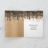 Chocolade ijsje glittersprikkels verjaardag kaart (Binnen)