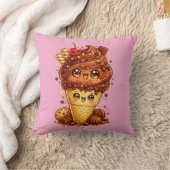 Chocolade Ijsje Kawaii Kussen Kussenhoes (Deken)