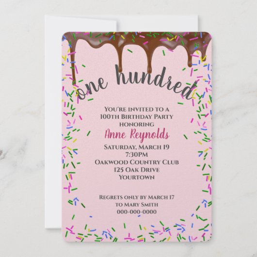 Chocolade ijsjes met spruitjes voor 100e verjaarda kaart (Voorkant)