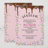 Chocolade ijsjes met spruitjes voor 16e verjaardag kaart (Voorkant / Achterkant)