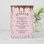 Chocolade ijsjes met spruitjes voor 16e verjaardag kaart (Staand voorkant)