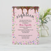 Chocolade ijsjes met spruitjes voor 18e verjaardag kaart (Staand voorkant)