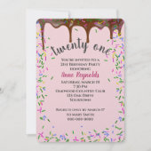 Chocolade ijsjes met spruitjes voor 21e verjaardag kaart (Voorkant)