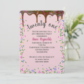 Chocolade ijsjes met spruitjes voor 21e verjaardag kaart (Staand voorkant)