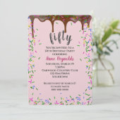 Chocolade ijsjes met spruitjes voor 50ste verjaard kaart (Staand voorkant)