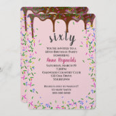 Chocolade ijsjes met spruitjes voor 60e verjaardag kaart (Voorkant / Achterkant)